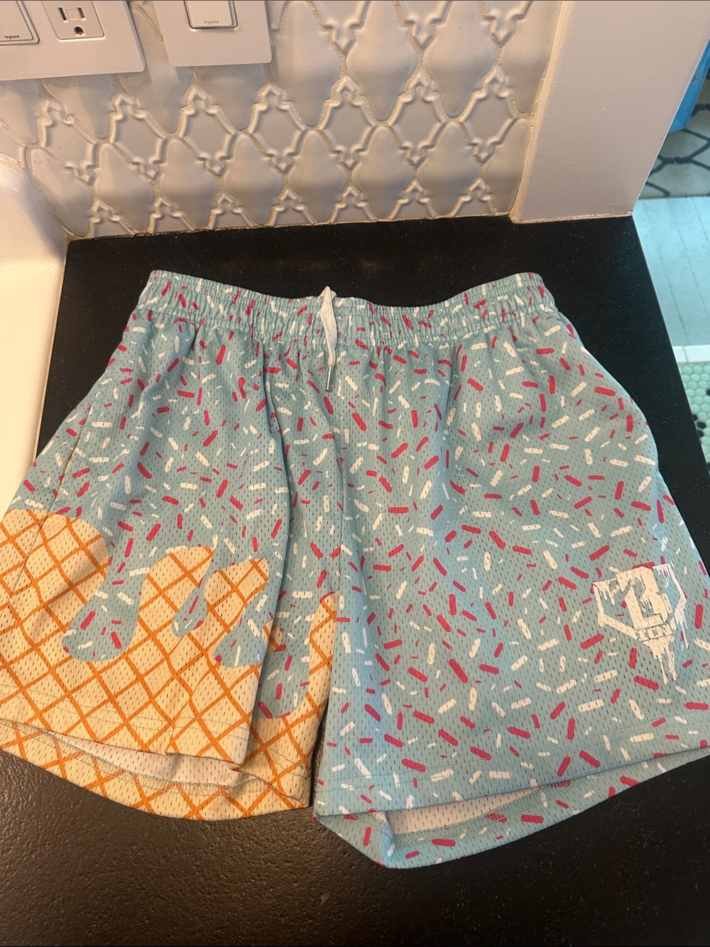 Baseball Lifestyle 101 Athletic Shorts with Yellow Cone Accent